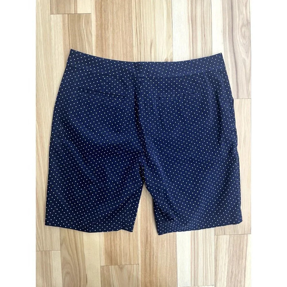 Chaps Navy Blue White Polka Dot Bermuda Shorts 16 - Picture 4 of 4